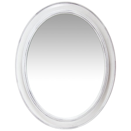 Infinity Instruments Sonore - H 30" x W 24 in Antique White Decorative Frame Wall Mirror 15370WH